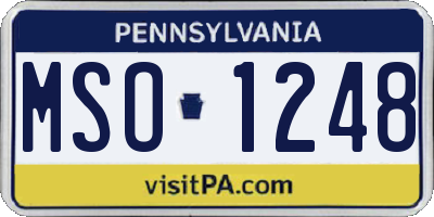 PA license plate MSO1248