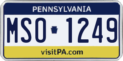 PA license plate MSO1249