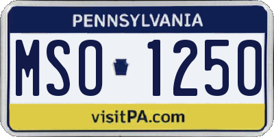 PA license plate MSO1250