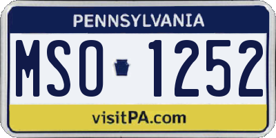 PA license plate MSO1252