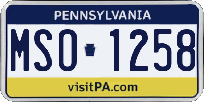 PA license plate MSO1258