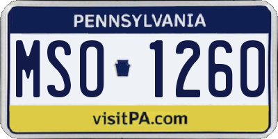 PA license plate MSO1260