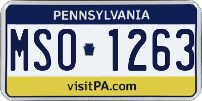PA license plate MSO1263