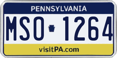 PA license plate MSO1264