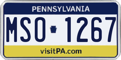 PA license plate MSO1267