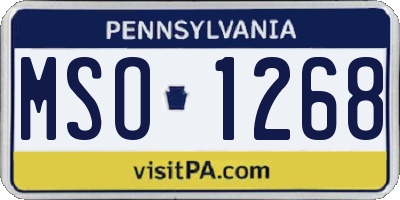 PA license plate MSO1268