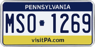 PA license plate MSO1269