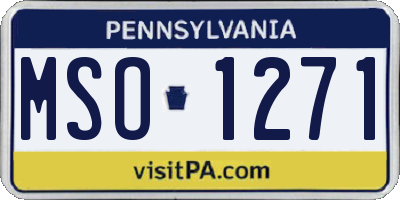 PA license plate MSO1271