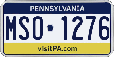 PA license plate MSO1276