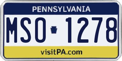 PA license plate MSO1278