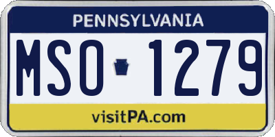 PA license plate MSO1279