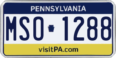 PA license plate MSO1288