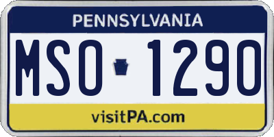 PA license plate MSO1290