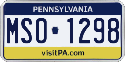 PA license plate MSO1298