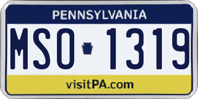 PA license plate MSO1319