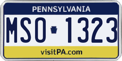 PA license plate MSO1323