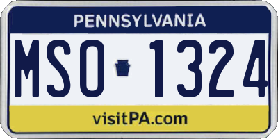 PA license plate MSO1324