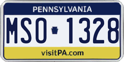 PA license plate MSO1328