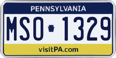 PA license plate MSO1329