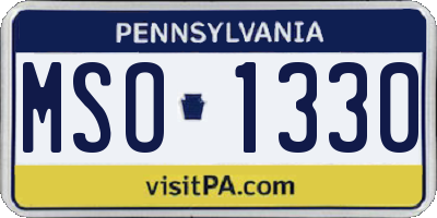 PA license plate MSO1330