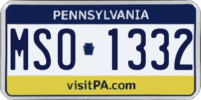 PA license plate MSO1332