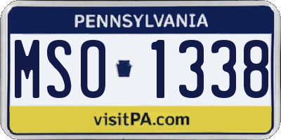 PA license plate MSO1338