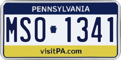 PA license plate MSO1341