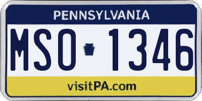 PA license plate MSO1346