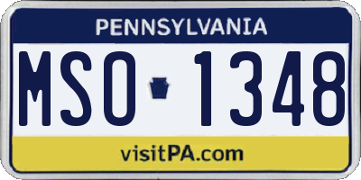 PA license plate MSO1348