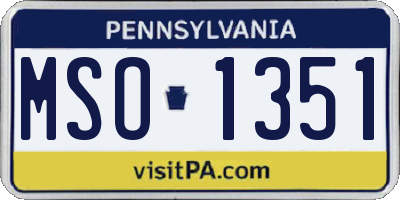 PA license plate MSO1351