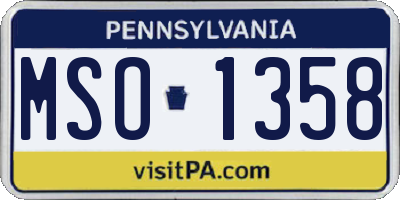 PA license plate MSO1358