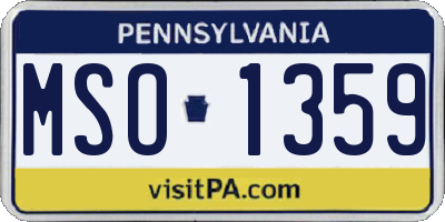 PA license plate MSO1359