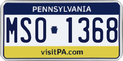 PA license plate MSO1368