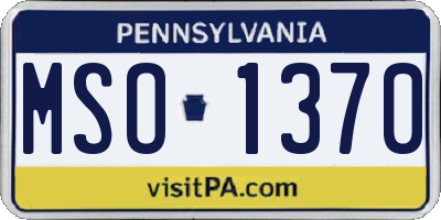 PA license plate MSO1370