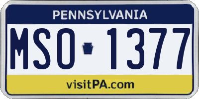 PA license plate MSO1377