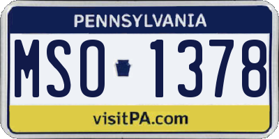 PA license plate MSO1378