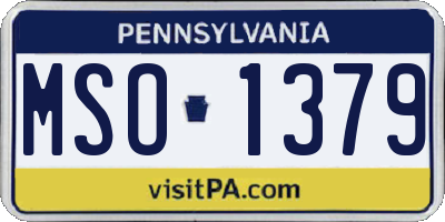 PA license plate MSO1379