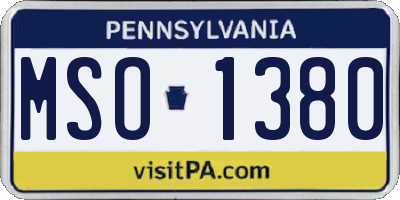 PA license plate MSO1380