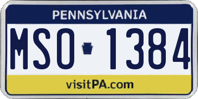 PA license plate MSO1384