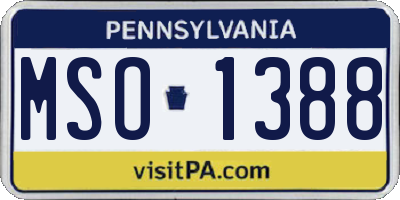 PA license plate MSO1388