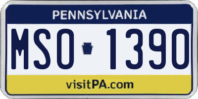 PA license plate MSO1390