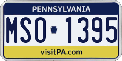 PA license plate MSO1395