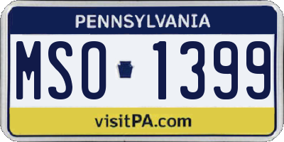 PA license plate MSO1399