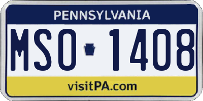 PA license plate MSO1408