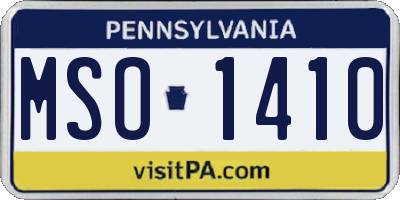 PA license plate MSO1410