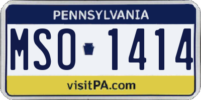 PA license plate MSO1414