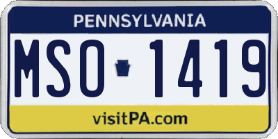 PA license plate MSO1419