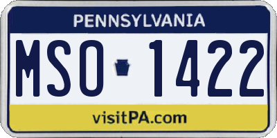 PA license plate MSO1422