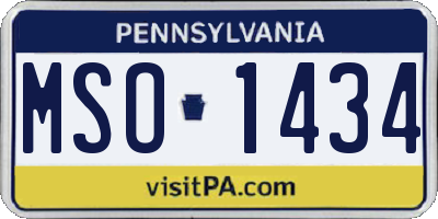PA license plate MSO1434