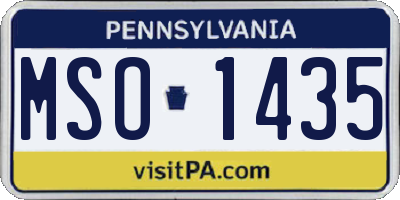 PA license plate MSO1435